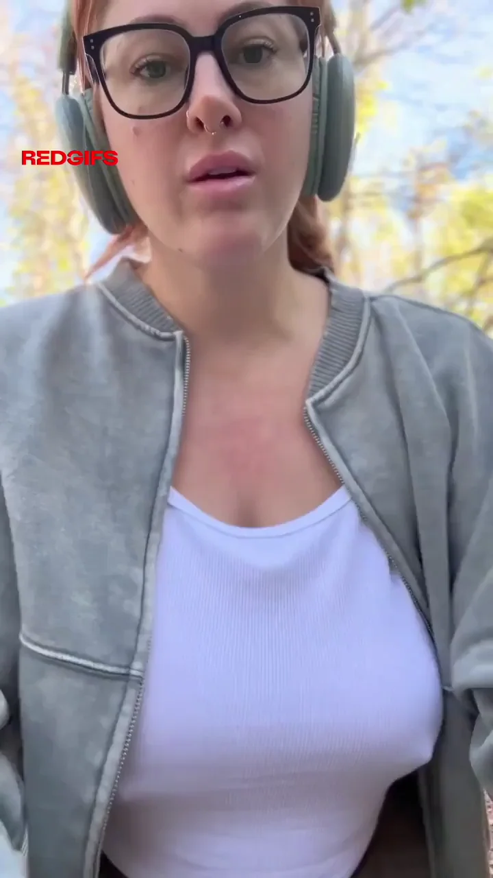 Getting my tits out on the public walking trail