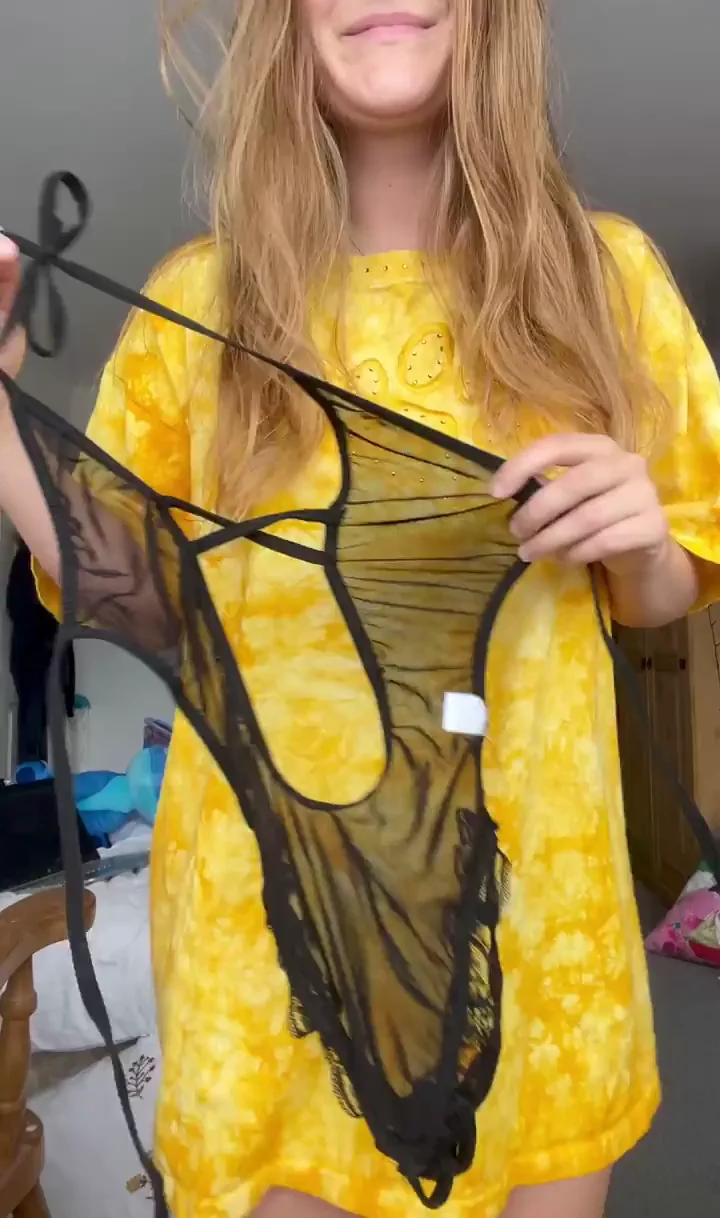 Do you think my small boobies look good in sheer black lingerie?