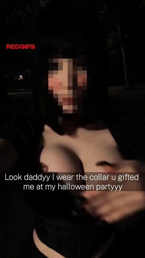 Daddy's Goth Slut Rocks Her New Collar in Public 😈🔗💦