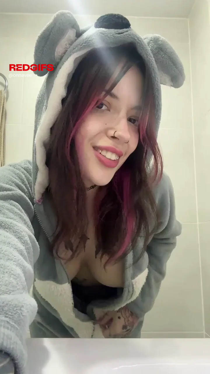 Silly Cute Slutty Egirl in Shark Hoodie Teases Massive Tits 🦈🍈🍈