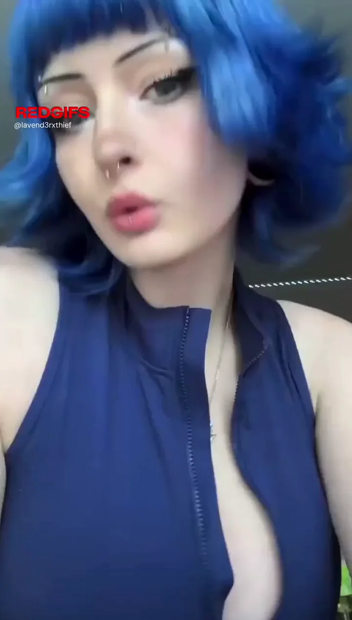 Goth Slut's NNN Fail Sign 💙🔥 Big Tits Tease