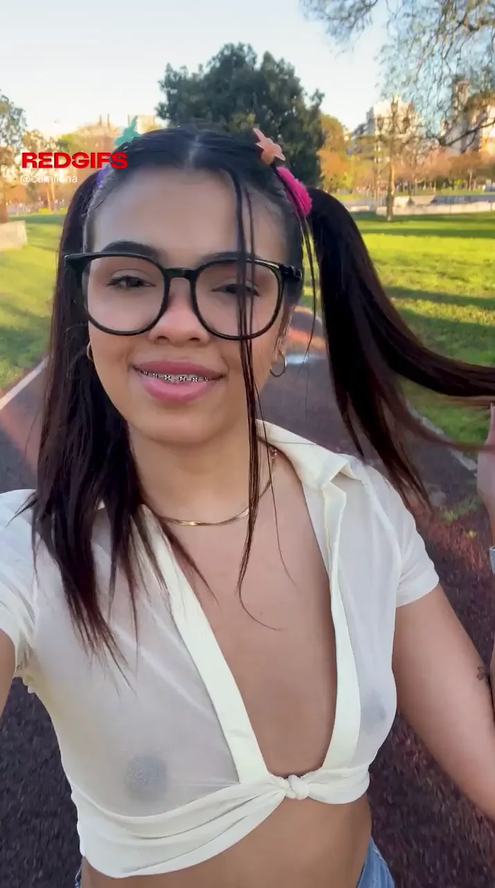 Nerdy Latina Teen's Outdoor Study Tease: Can You Handle Her Perky Tits?
