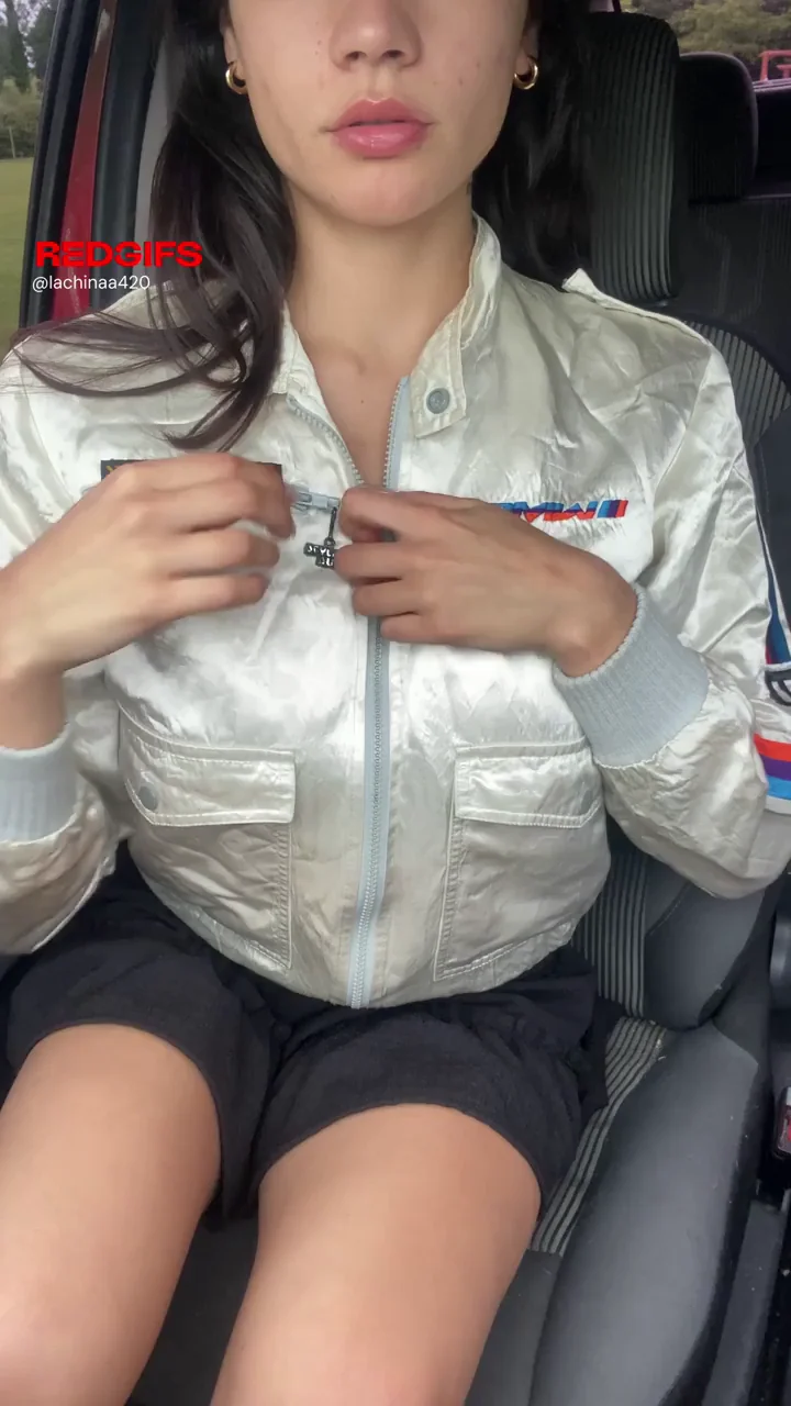 Car Flash Slut Cranks Out Perky Double-Ds, Begging for Strangers' Eyes