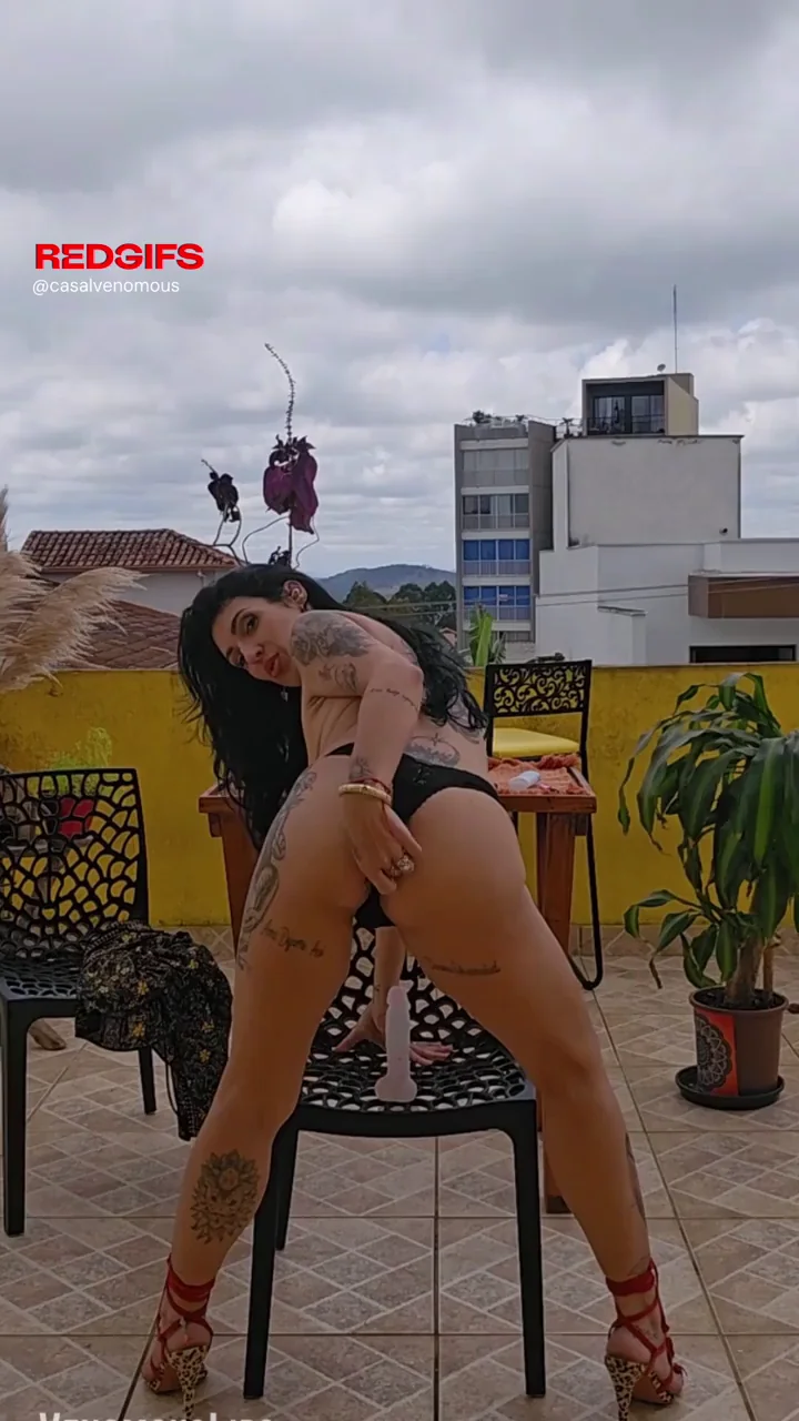 [video] Riding my Dildo with Neighbors around [GIF]