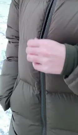 Winter Tinder Slut Flashes Perky Tits in Snowy Public Peek [GIF]