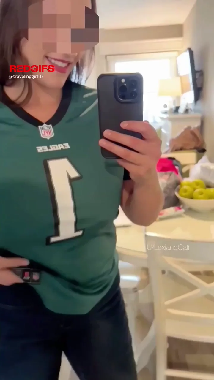 Philly Eagles Slut Flashes Massive MILF Tits in Kitchen Tease