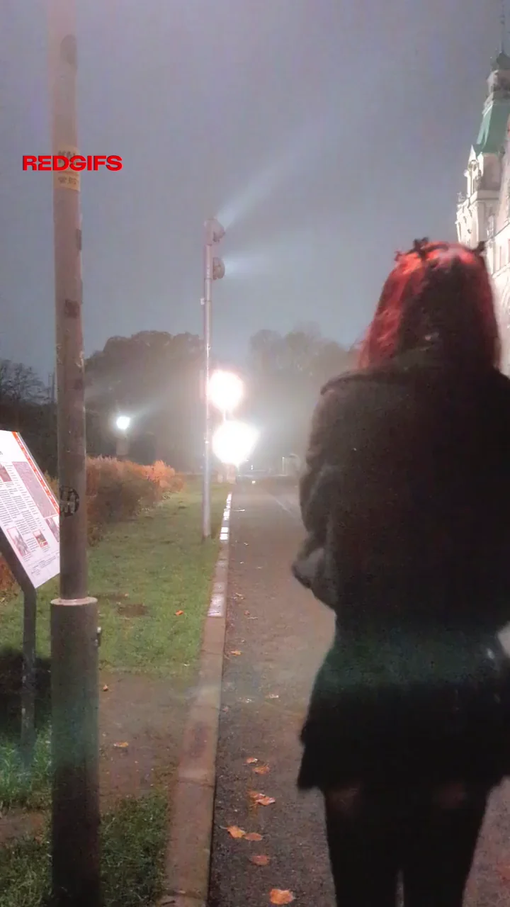 Sissy Slut Struts Shiny Latex at Townhall 😈🔥