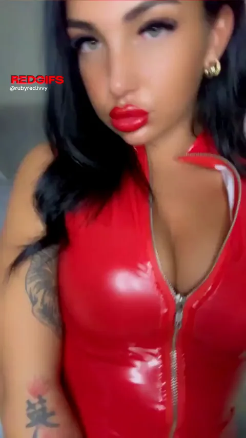 Shiny Red Latex Fuckdoll Ready for Your Cock Duty 😈🔴