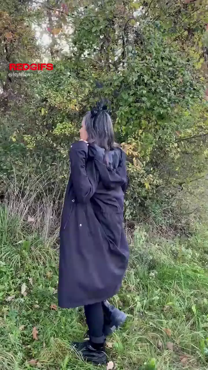 Coat Drops in Woods Revealing MILF's Juicy Booty & Tits 🍂👻🔥