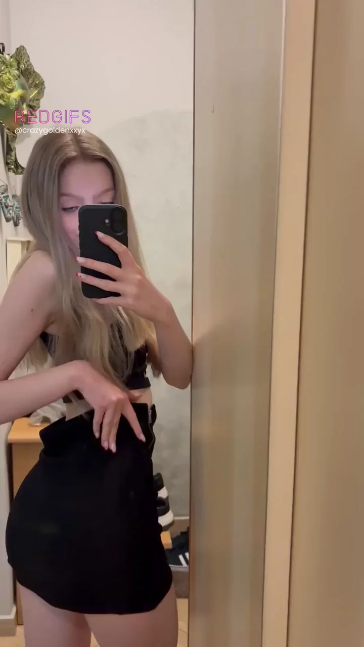 Teen Slut Teases in Tight Black Mini Dress