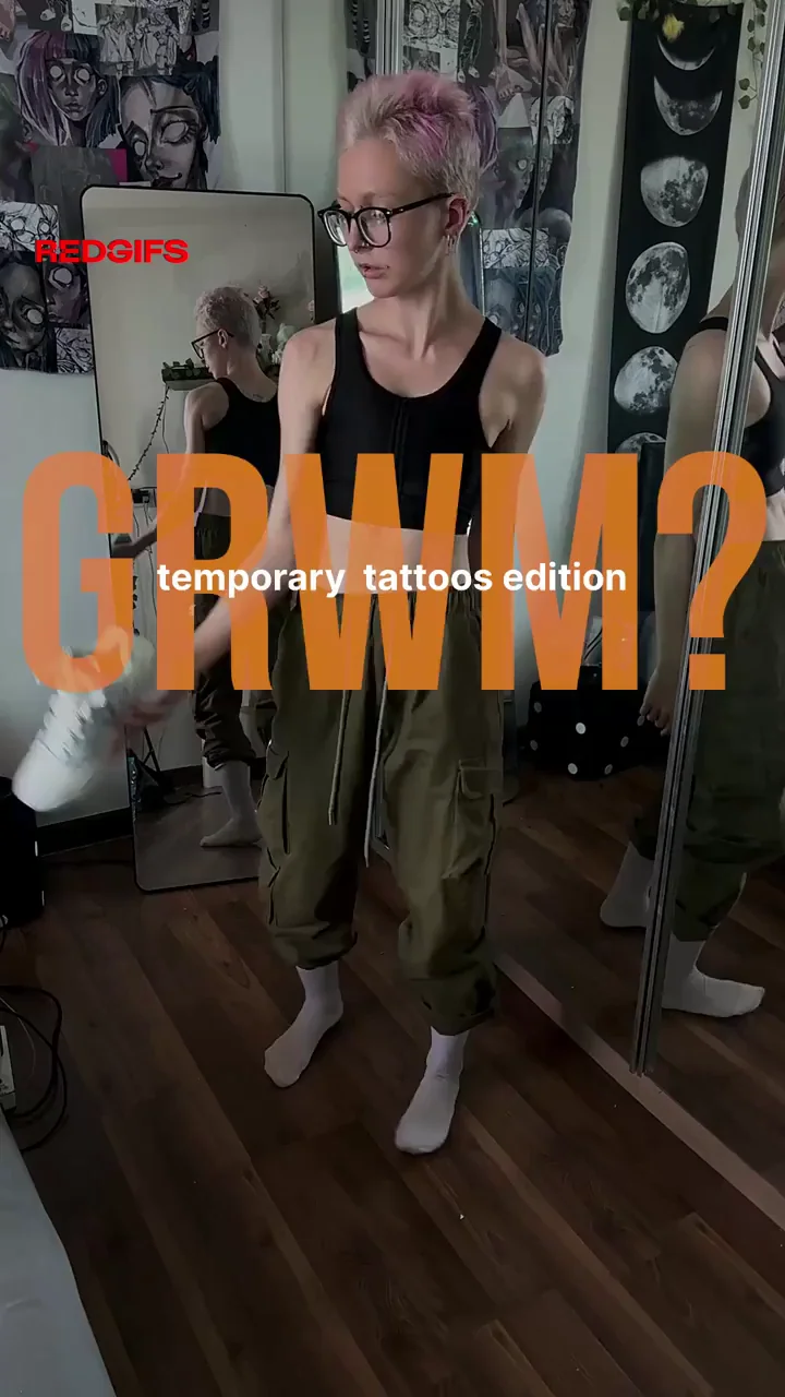Pink-Haired Tomboy Slut Experiments with GRWM Tattoos & Teases 🍑🔥