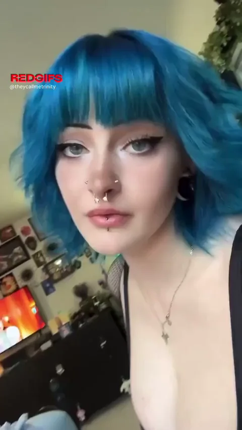 Goth TikTok Slut's Massive Boobies Tease 😈🍒