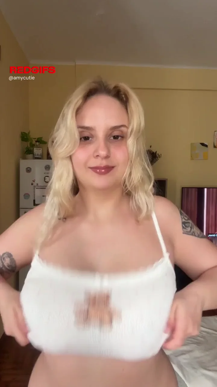 blonde girl with natural tits reveal