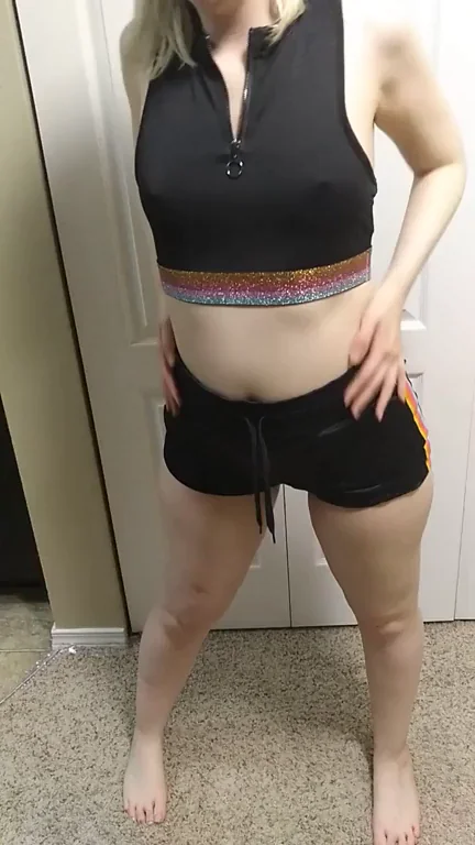 Itty Bitty Tease: Petite Tits Poppin' in Slick Sporty Gear