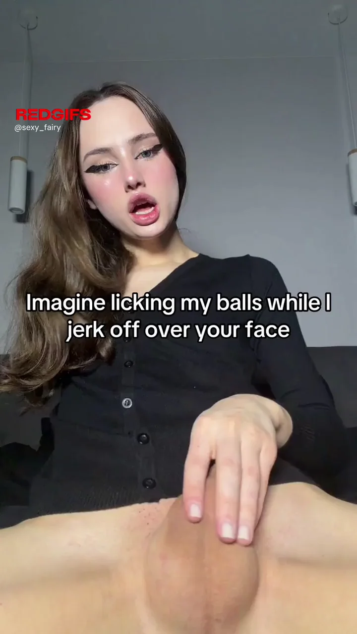 Sissy Trap's Ball-Licking JOI: Cute Girlcock Tease Over Your Face