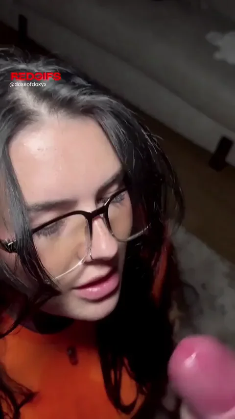 🍆💦 Glasses Slut's Dream Cum Blast on Her Hungry Lips 😍