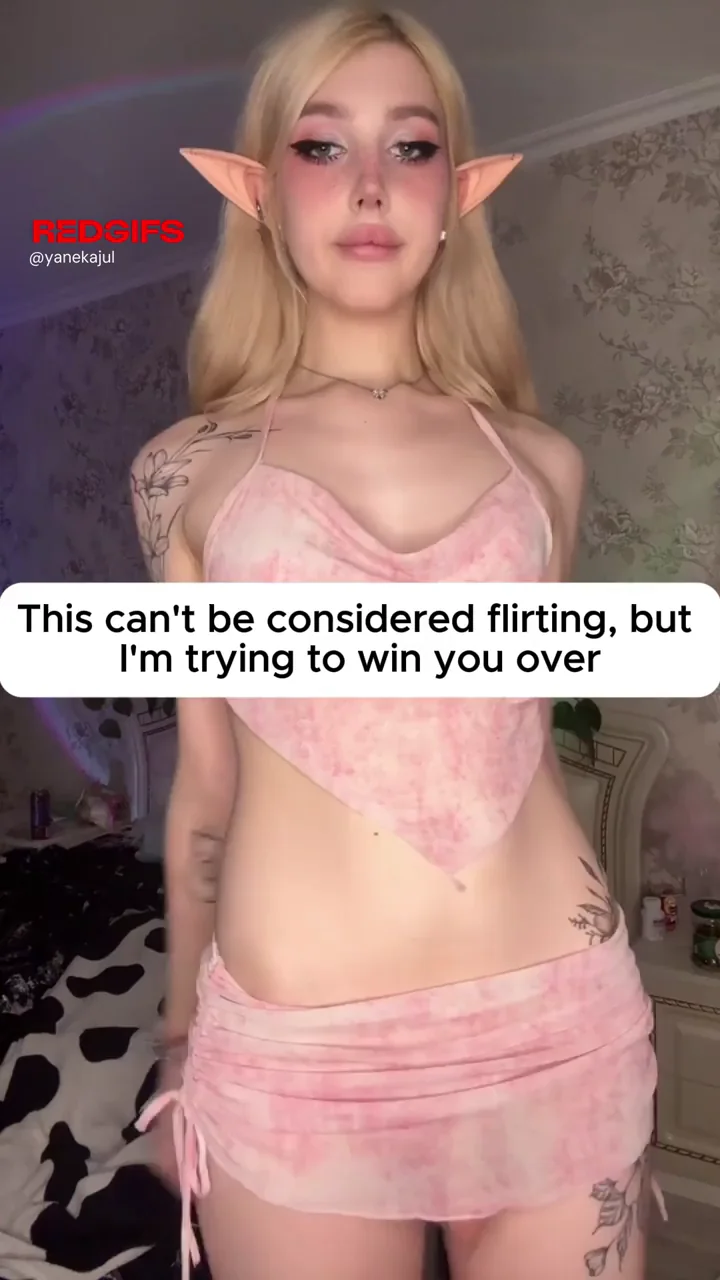 Cute Sissy Elf Teasing Her Tiny Girlcock in Pink Slutwear