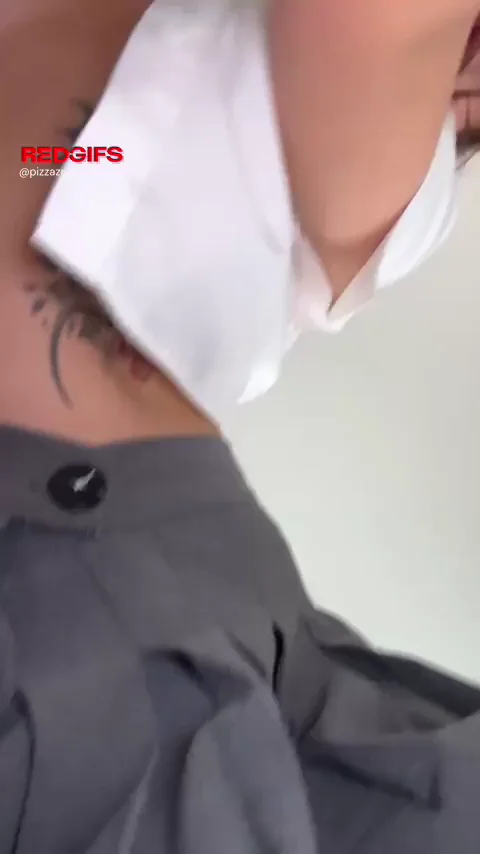 Perfect Brunette Schoolgirl Slut Lifting Skirt for Wet Pussy Peek 😈📏