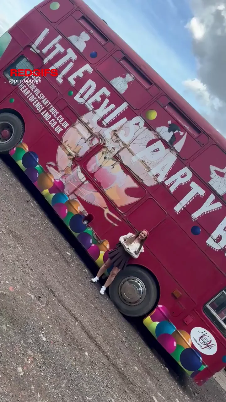 Hop on My Little Devil Party Bus: Massive Tits Flashing Tease
