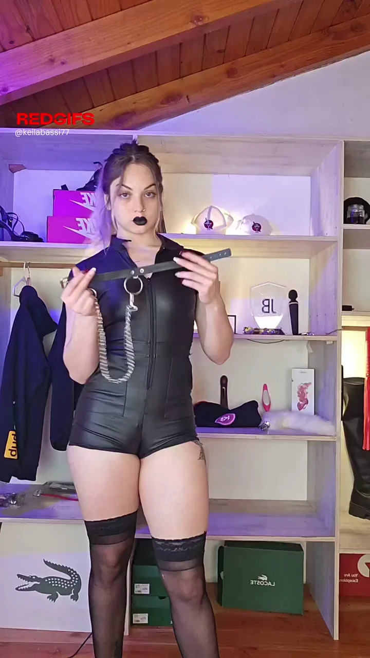 Punk Slut Shows Off Her Leather Tease Skills