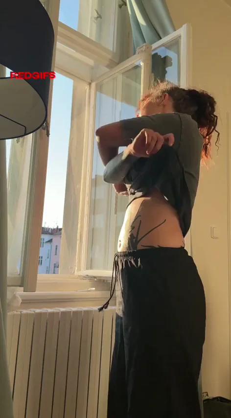 Emo girl undressing