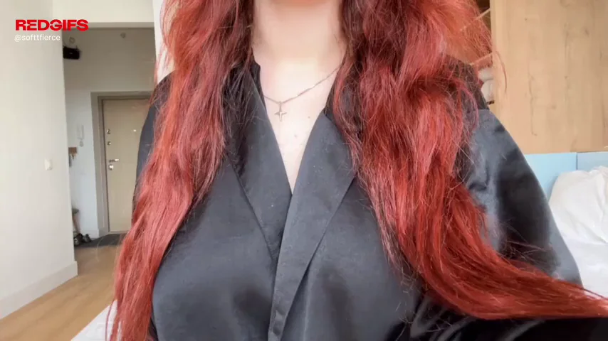 Redhead Bombshell's Massive Naturals Titty Drop Tease