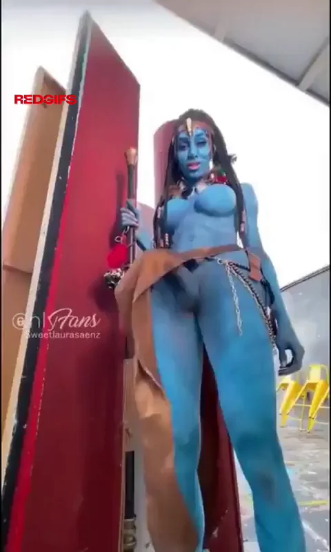 💙big cumshot from laura's hot blue cock 💙 💦