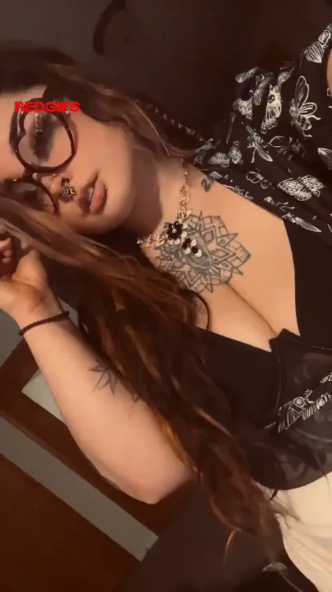 Nerdy Busty Ahegao Babe Teases 'See You After Work' 😍👓💦