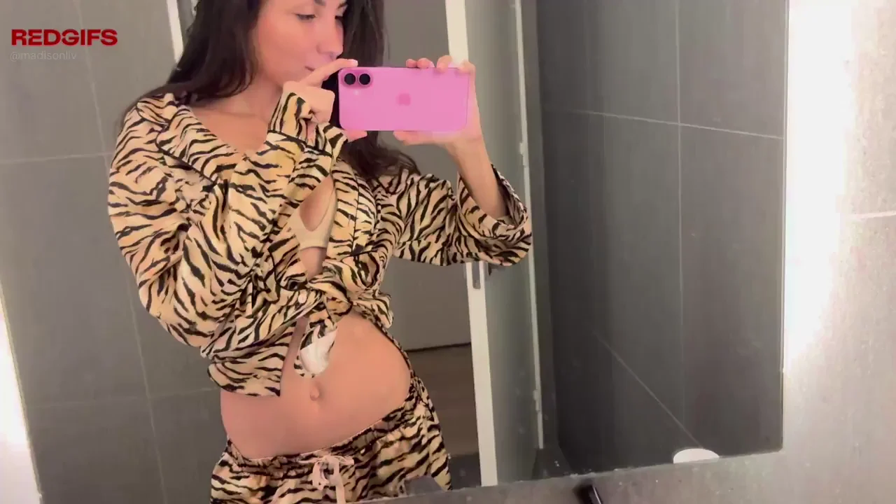 Wild Latina Tease in Leopard Lingerie – Mirror Slut Vibes
