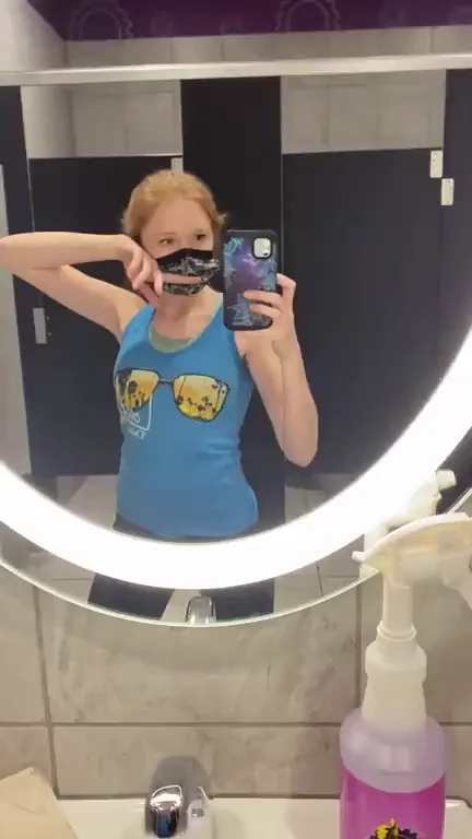 Flashing by the locker room door again ? One of these days I’m going to get caught lol [GIF]