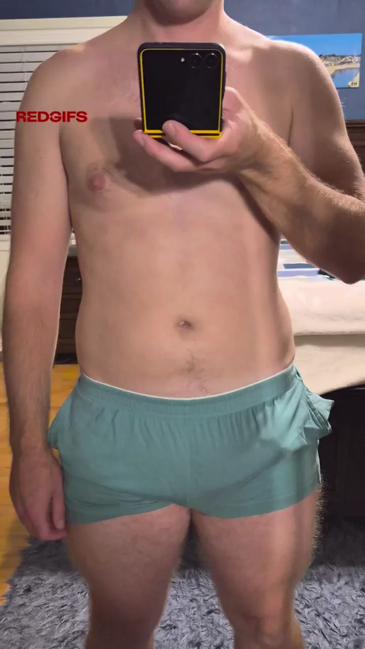 Long cock in short shorts