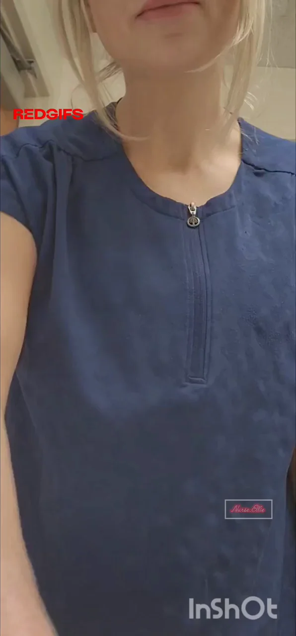Nurse Ellie's Massive Scrubs Tease: Tits Dropping Face-First!