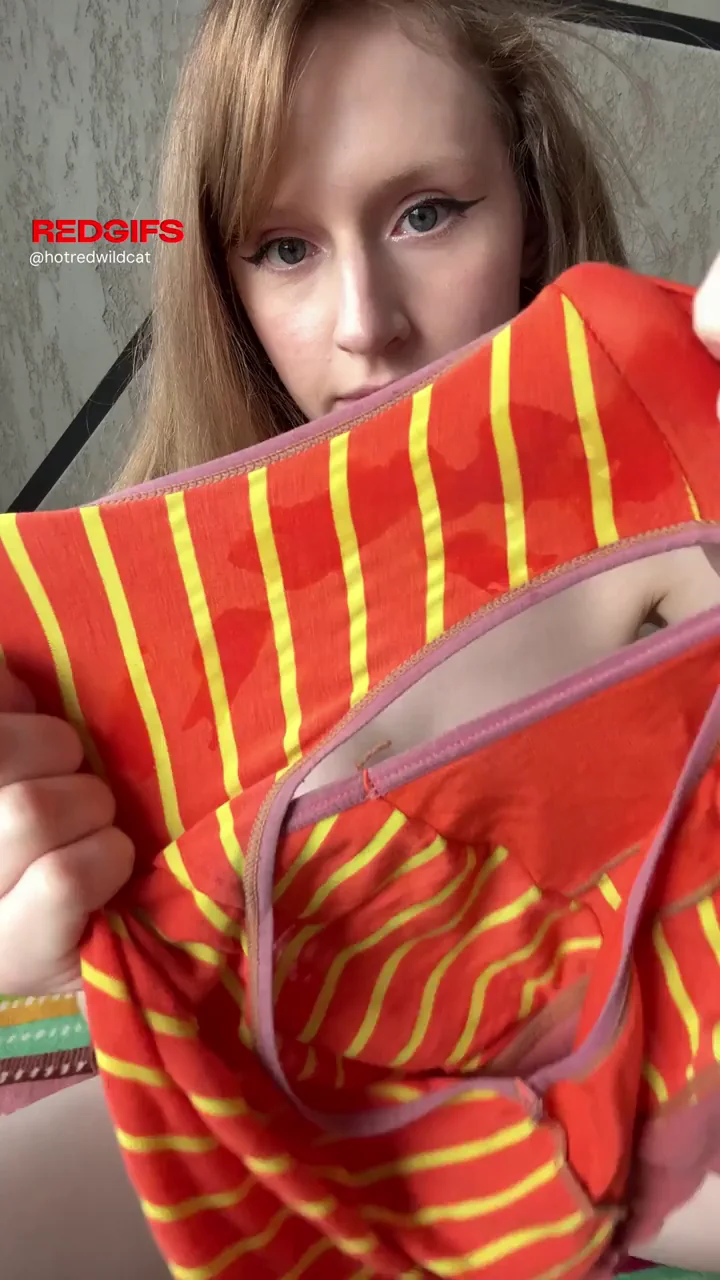 My pussy left wet marks on these panties, and I'm sure you'll want to lick them with your tongue 👅
