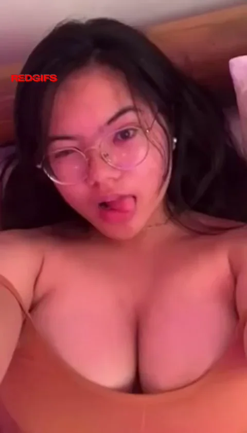 Fat Asian Knockers Tease: Glasses Slut Begs for Your Load