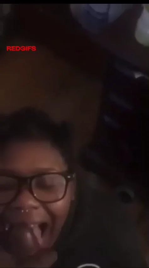 Nut on her glasses