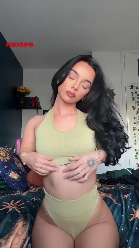 Curvy Tease in Lime Thong: 'Wanna Play, New Friend?'