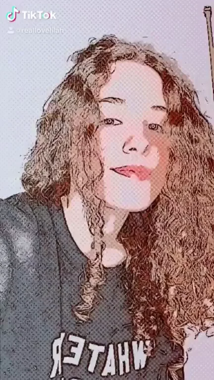 Comic-Filtered Titties Tease: Curly-Haired Hottie's Massive Rack Reveal