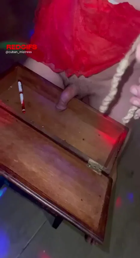 Mistress Torments Slave's Balls on the Table