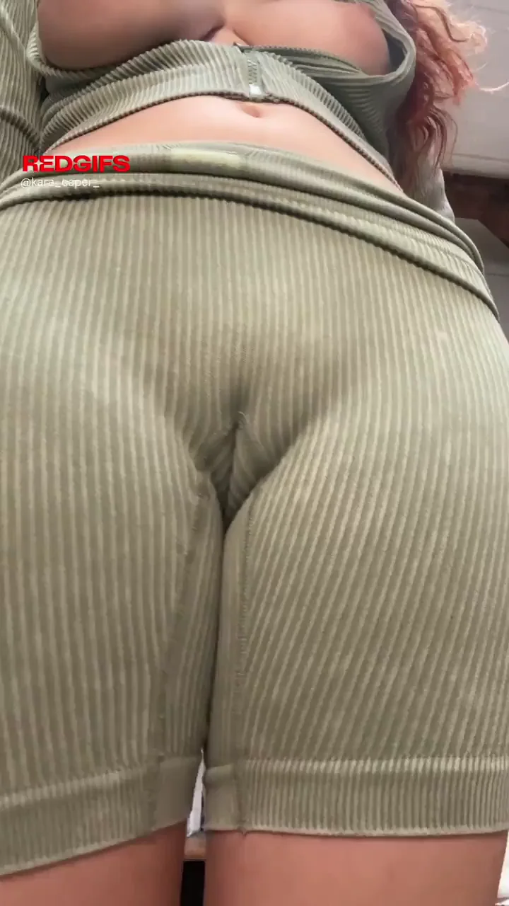 Cute Slutty Cameltoe Tease in Tight Corduroy Shorts