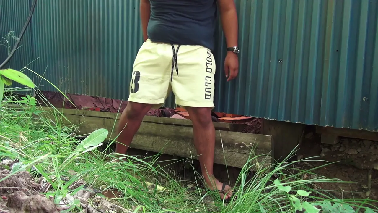 Pissing my shorts and underwear after washing my car