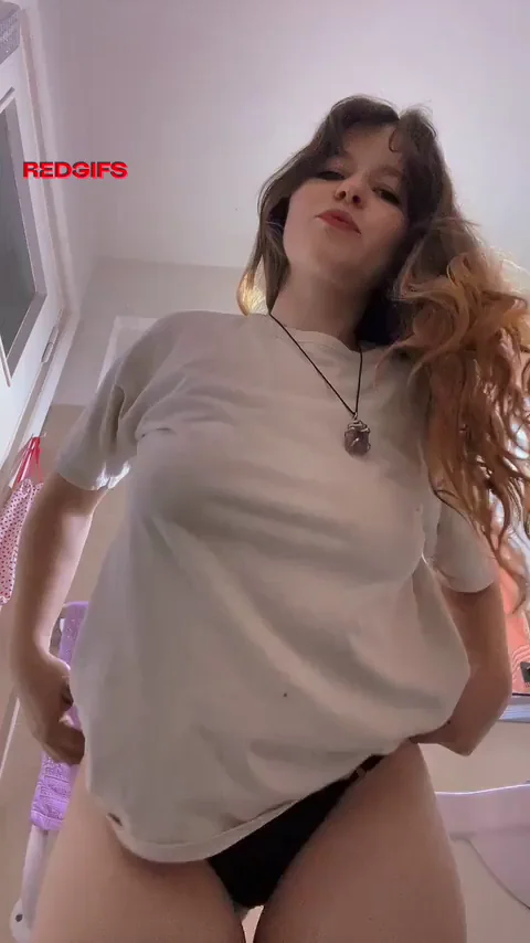 Teen Slut Craves Daddy's Thick Juicy Cock in Tight Tee Tease