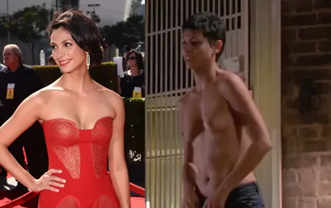 Morena Baccarin's Sexy Red Dress Jiggles 🍒🔥