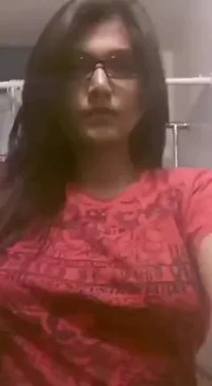 🔥 Glasses Babe Cups Her Juicy Tits 🥵