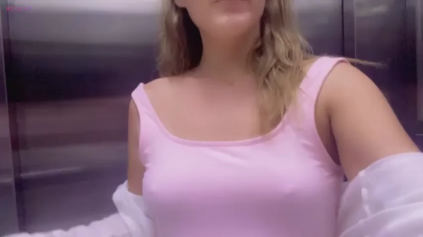 Elevator Slut Flashes Her Perky Tits