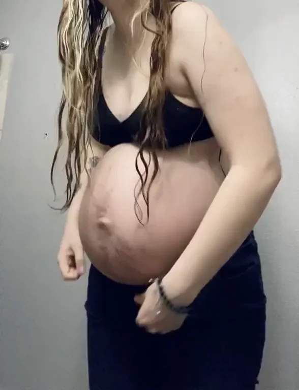 Guess My Preggo Stage? Massive Belly Tease 😏🤰💦