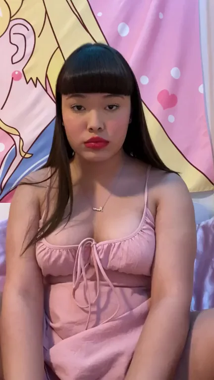 Cutie Trans Babe in Pink Romper Teasing Her Bulge ?💦