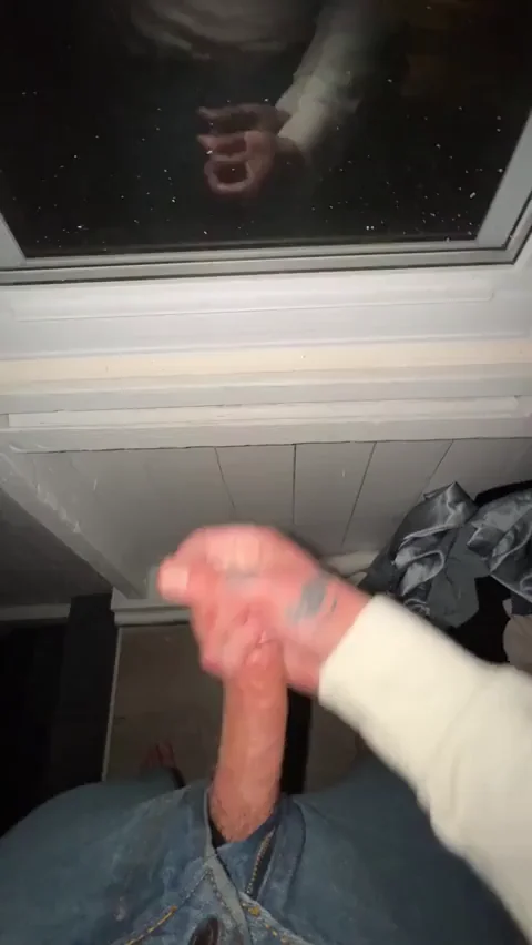 Blasting Thick Cum All Over My Neighbor's Window in Our Shared Hallway