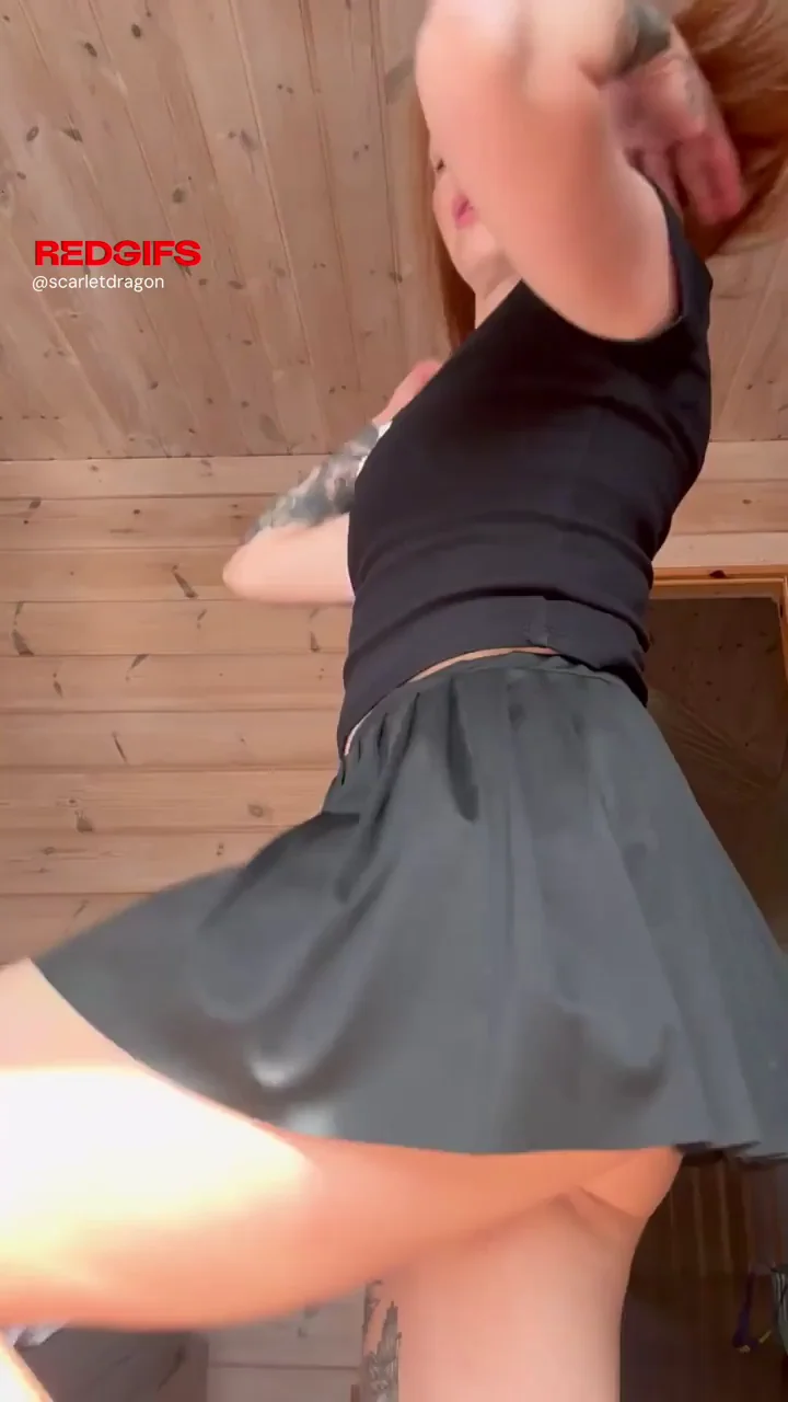 MILF Teases Her Tight Panties Under Short Skirt