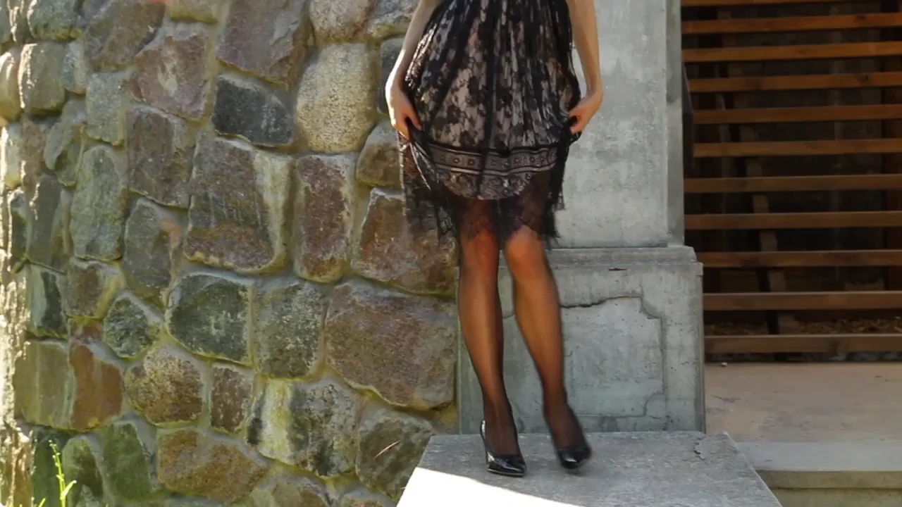Slutty Exhibitionist Drops Her Panties Outdoors 😈👗💦