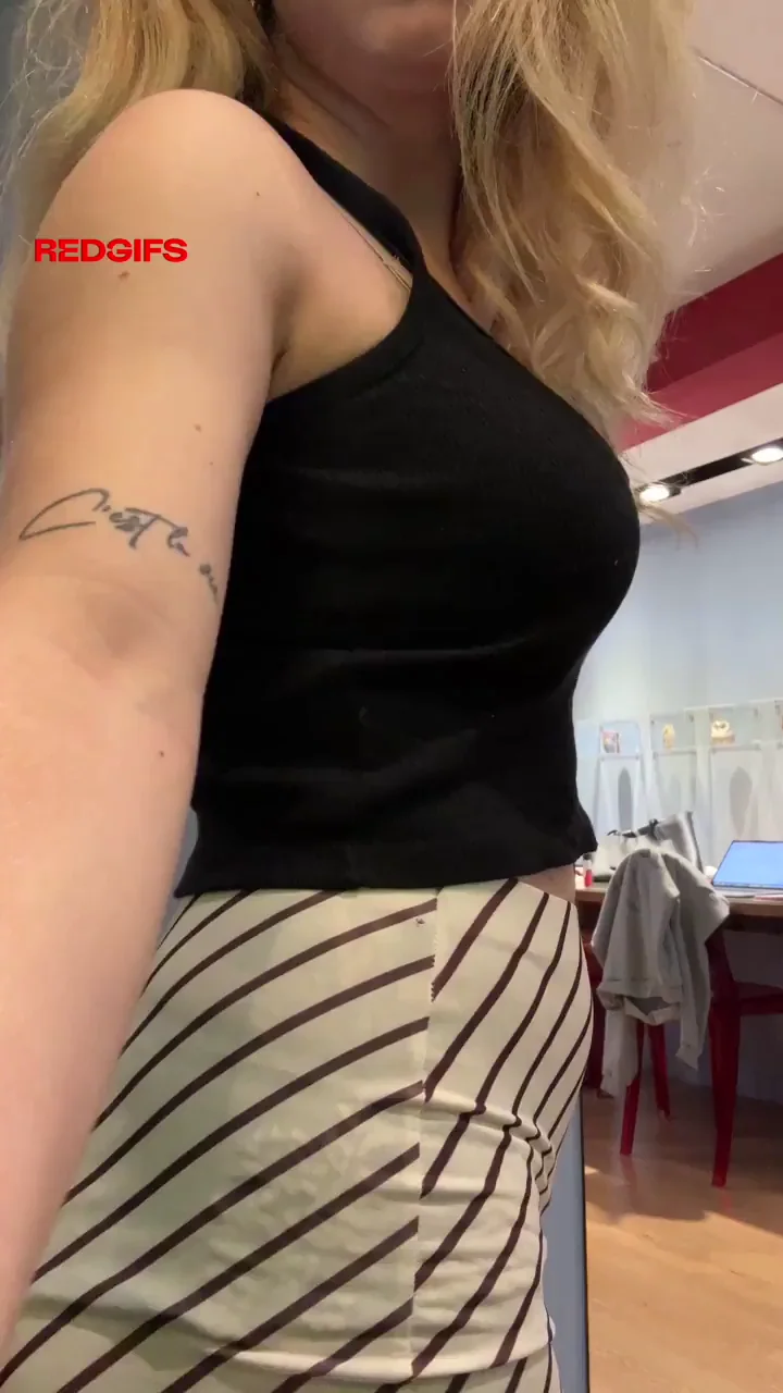 See-Through Flare Pants Tease 😍🍑 Big Tits Blonde Slut